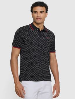 Ben Sherman - Black Collar Neck Printed Men Polo T-Shirt