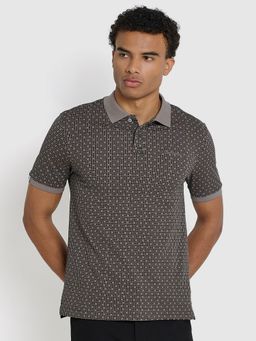 Ben Sherman - Men Grey Collar Neck Printed Polo T-Shirt
