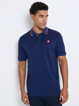 Ben Sherman - Men Blue Collar Neck Polo T-Shirt