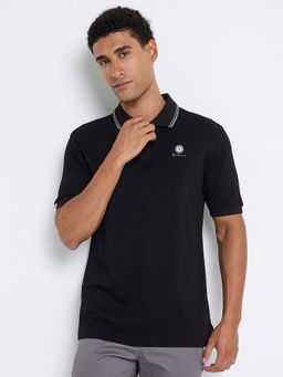 Ben Sherman - Men Black Collar Neck Polo T-Shirt