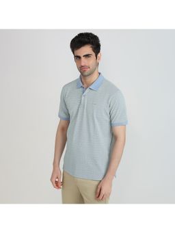 Park Avenue - Slim Fit Printed Light Blue Polo T-Shirt
