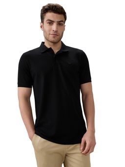 Park Avenue - Slim Fit Solid Black Polo T-Shirt