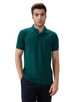 Park Avenue - Slim Fit Solid Dark Green Polo T-Shirt