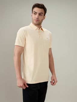 Park Avenue - Slim Fit Solid Light Yellow Polo T-Shirt