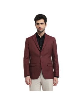 Park Avenue - Super Slim Fit Solid Dark Maroon Blazer