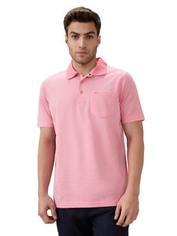 Park Avenue - Slim Fit Solid Medium Pink Polo T-Shirt
