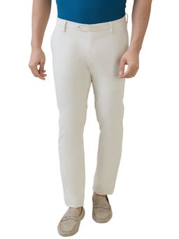 Raymond - White Slim Fit Solid Light Fawn Trouser