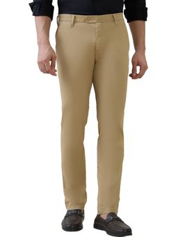 Raymond - Slim Fit Solid Medium Khaki Trouser