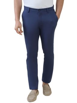 Raymond - Slim Fit Solid Dark Blue Trouser