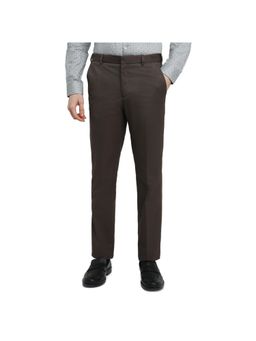 Raymond - Regular Fit Solid Medium Brown Trouser