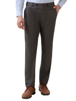 Raymond - Slim Fit Checkered Dark Grey Trouser