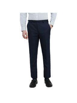 Raymond - Regular Fit Solid Navy Blue Trouser