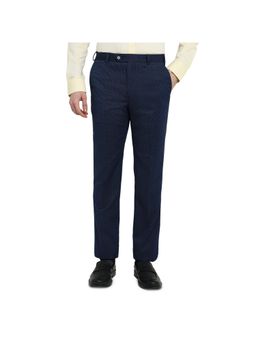 Raymond - Regular Fit Solid Navy Blue Trouser