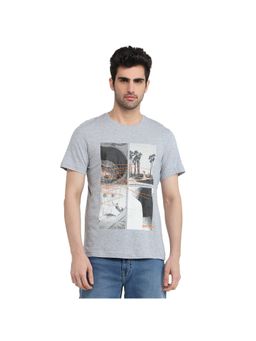 Parx - Regular Fit Graphic Print Light Grey T-Shirt