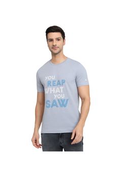 Parx - Light Grey Regular Fit Half Sleeve T-Shirt