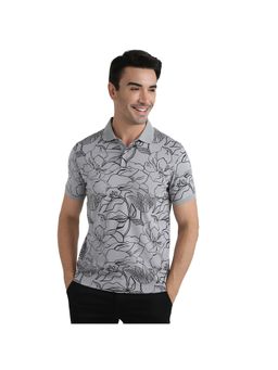 Parx - Light Grey Regular Fit Half Sleeve Polo T-Shirt
