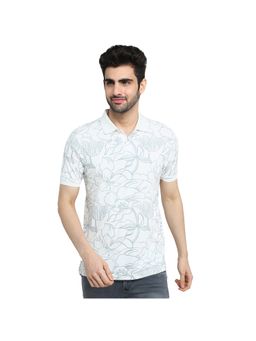 Parx - Regular Fit Floral White Polo T-Shirt
