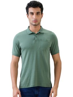 Parx - Medium Green Regular Fit Half Sleeve Polo T-Shirt