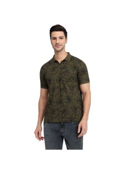 Parx - Fancy Green Regular Fit Half Sleeve Polo T-Shirt