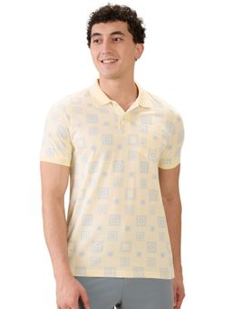 Parx - Regular Fit Light Yellow Pure Cotton Polo Neck Polo T-Shirt