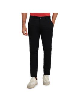 Parx - Super Slim Fit Solid Black Trouser