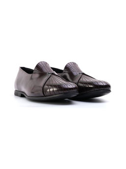 Monkstory - Pin-Tuck Detailing Slip-Ons Loafers - Burgundy