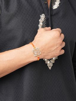 MINUTIAE - Toned Gayatri Mantra Textured Bracelet Rakhi