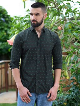 DILLINGER - Mens Printed Full Sleeves Shirt -Black
