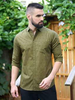 DILLINGER - Mens Printed Shirt -Olive