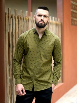 DILLINGER - Mens Stylish Printed Shirt -Olive