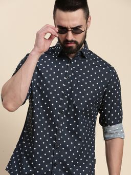 DILLINGER - Navy Blue Printed Regular Shirt