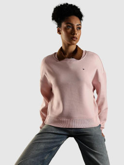 Tommy Hilfiger - Pink Solid Regular Fit Sweatshirt