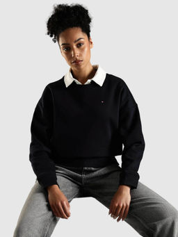 Tommy Hilfiger - Navy Blue Solid Regular Fit Sweatshirt