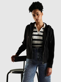 Tommy Hilfiger - Black Solid Regular Fit Hoodie