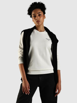 Tommy Hilfiger - White Solid Regular Fit Sweatshirt