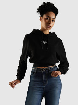 Tommy Hilfiger - Black Solid Relaxed Fit Hoodie