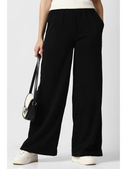 Van Heusen - Black Solid Relaxed Fit Trousers