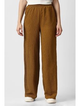 Van Heusen - Brown Solid Regular Fit Trousers