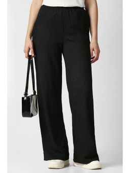 Van Heusen - Black Solid Regular Fit Trousers