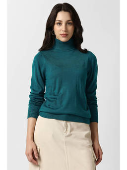 Van Heusen - Green Solid Regular Fit Sweater