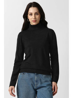 Van Heusen - Black Solid Regular Fit Sweater