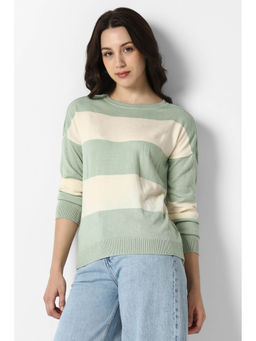 Van Heusen - Green Colorblock Regular Fit Sweater