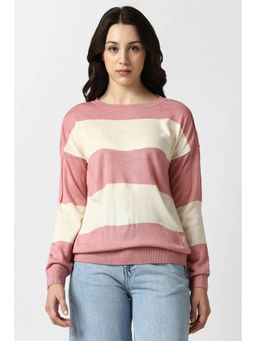 Van Heusen - Pink Stripes Regular Fit Sweater