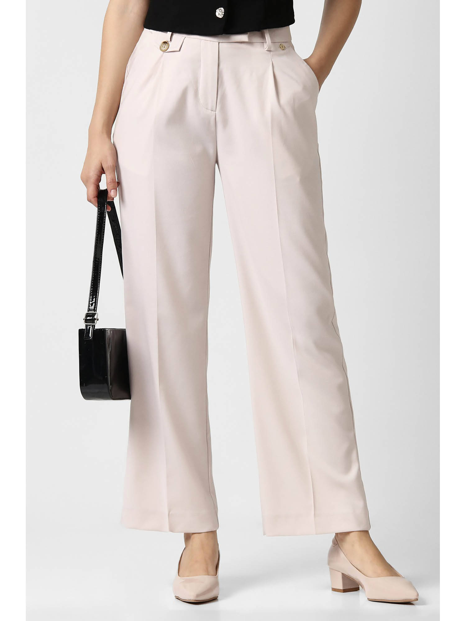 van heusen White Solid Regular Fit Trousers-picture-21