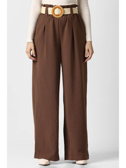Van Heusen - Brown Solid Relaxed Fit Trousers