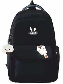 Tinytot - Black Korean Style Backpack for Kids -30 Litre (7-12 Years)