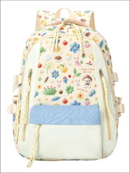 Tinytot - Beige Korean Style Backpack for Kids -30 Litre (7-12 Years)