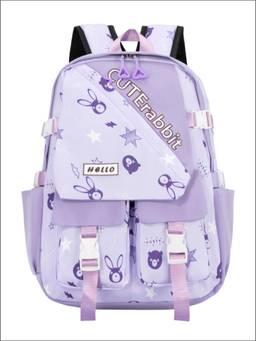 Tinytot - Purple Korean Style Backpack for Kids -30 Litre (7-12 Years)
