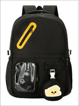 Tinytot - Black Korean Style Backpack for Kids -30 Litre (7-12 Years)