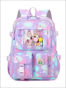 Tinytot - Purple Korean Style Backpack for Kids -25 Litre (7-12 Years)